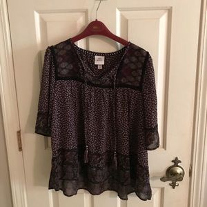 Knox Rose Black Floral Top